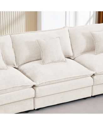  Modular Sectional Sofa, 102" L-Shaped Couch Set with Ottoman