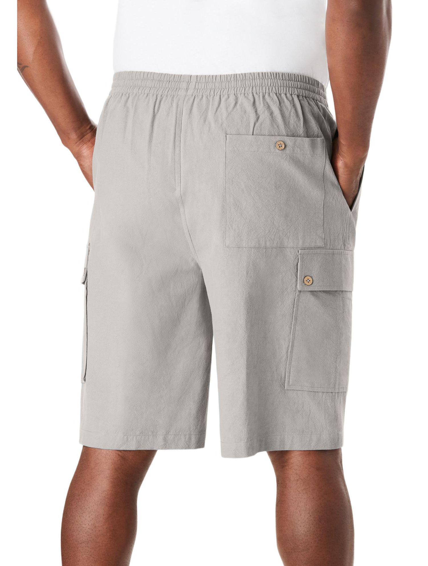 Men's Full Elastic Waist Gauze Cargo Shorts