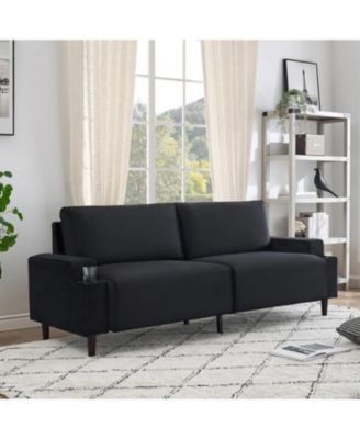 80 Inch Modern Couch with Cup Holders Deep Seat Comfy Living Room Sofa