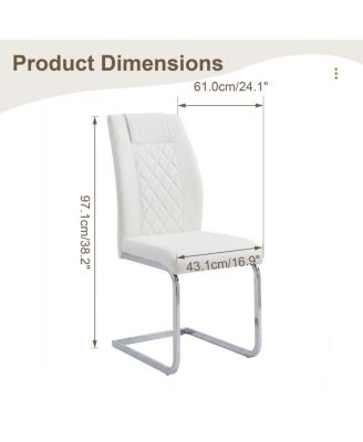 High-Back PU Leather Dining Chairs Set of 4, Modern Kitchen Chairs with Legs