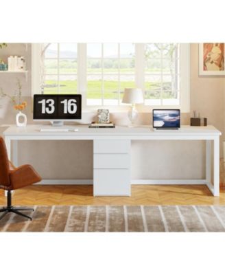 78.7'' 2 Person Computer Desk with 3 Drawers, Extra Long Double Office Desk with Storage, Modern Dual Study Writing Table