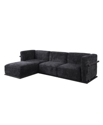 Fashionable modular chenille sofa with iron and wood frame