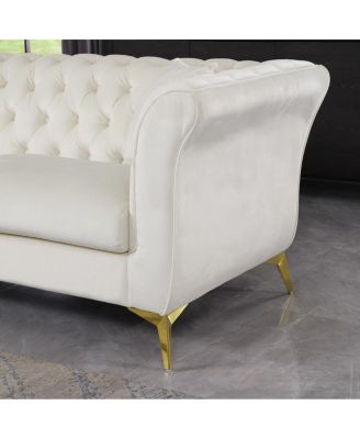 Chesterfield Stanford Sofa, Tufted, Wrinkled Fabric, Lover seater