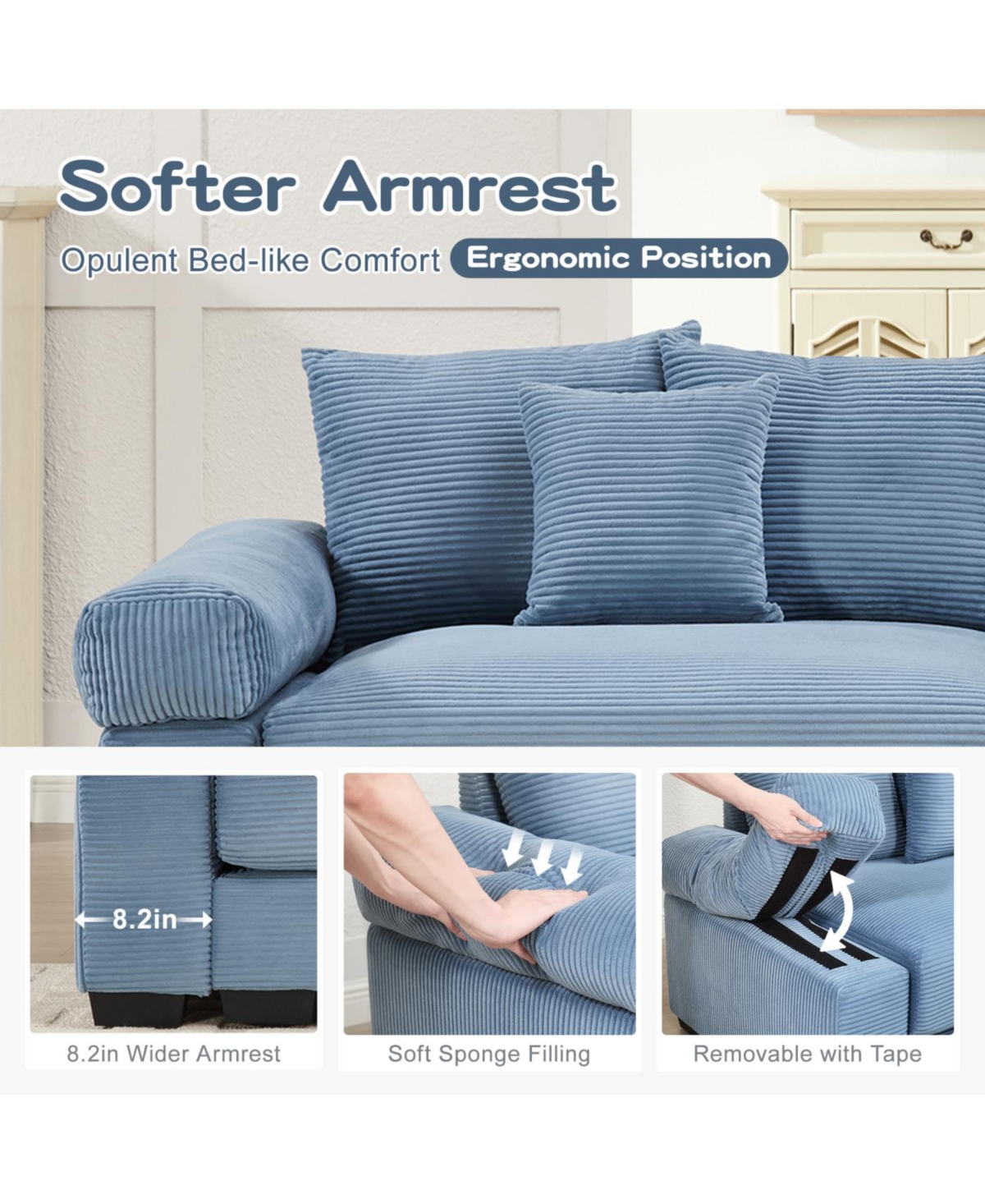 Streamdale Furniture Streamdale Oversized Cloud Modular Sectional Couch with Ottoman