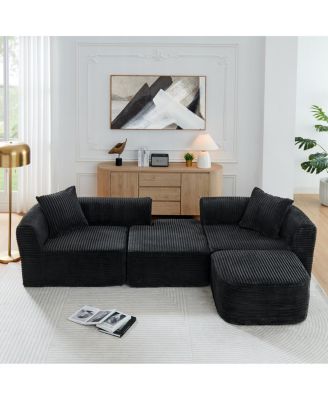 114" Cloud Sectional Couch, L-Shape Chaise, Modular Sofa
