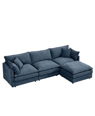  Modular Sectional Sofa, 102" L-Shaped Couch Set with Ottoman