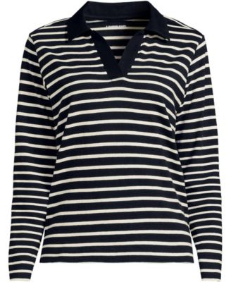 Women's Long Sleeve Mariner Johnny Collar Polo Tops