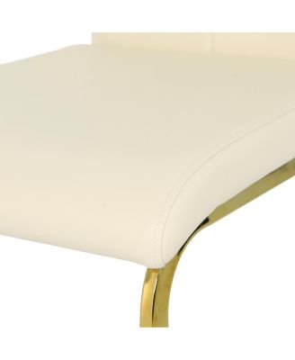 Modern PU Dining Chair with Gold Legs (Set of 4)
