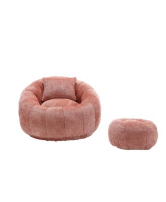 Modern Bean Bag Chair with Ottoman for Adults