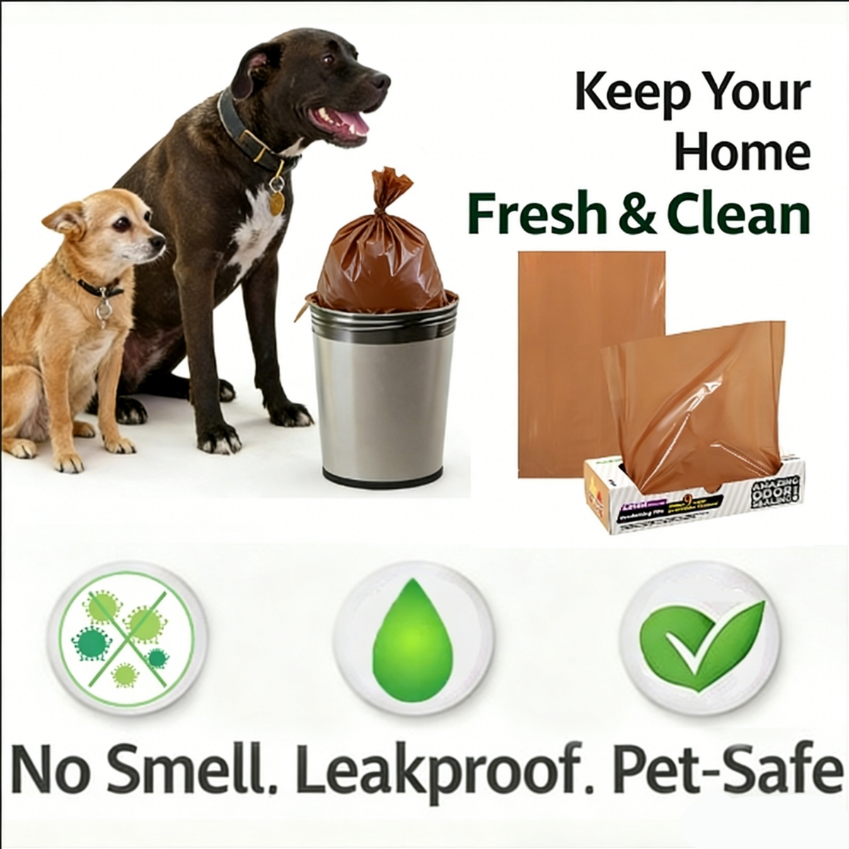 Covfresh Odor Sealing Dog Poop Bags Bags | Better for Pet Waste | Large Disposable Poop Bags