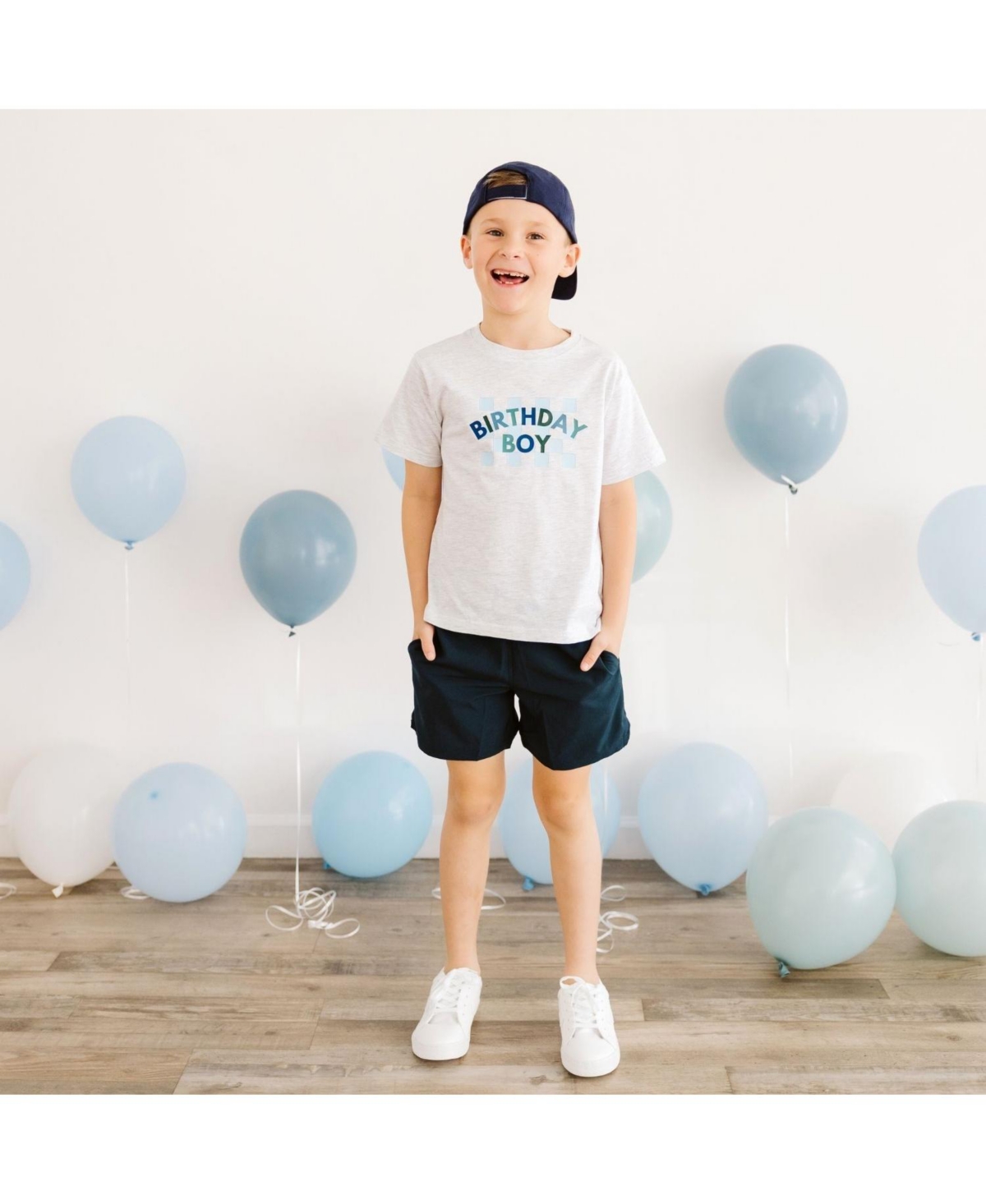 Sweet Wink Toddler Boys Birthday Checker Short Sleeve T-Shirt
