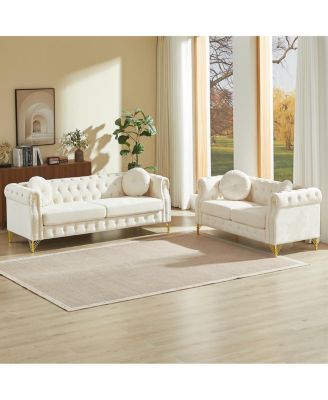 Customizable Armrest Sofa with Velvet Fabric