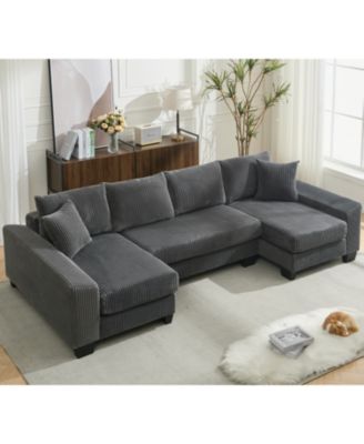 114" U-Shaped Sleeper Sofa Bed