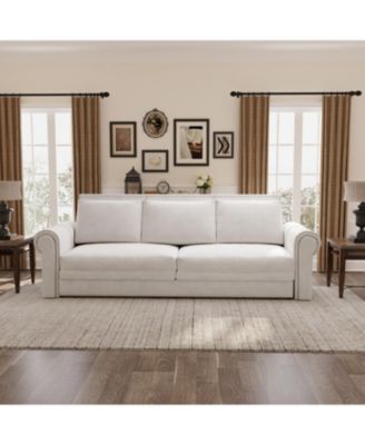 Chesterfield King Pull Out Sleeper Sofa Bed, Velvet, Nailhead Trim