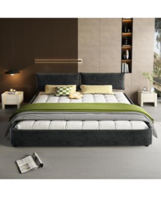 King Size Cloud Bed Frame with Oversized Padded Headboard