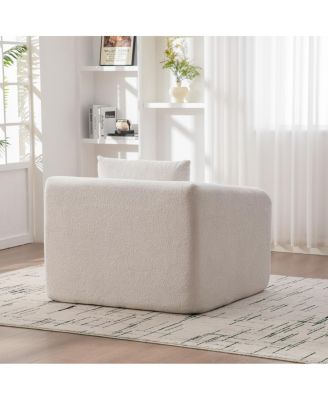 Convertible Chenille Sofa Bed with Pillow - Single Seater