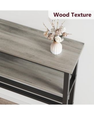 59" Narrow 2-Tier Console Table with Adjustable Shelf