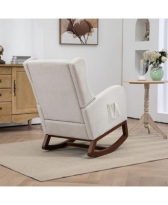 Modern Rocking Chair with Footrest