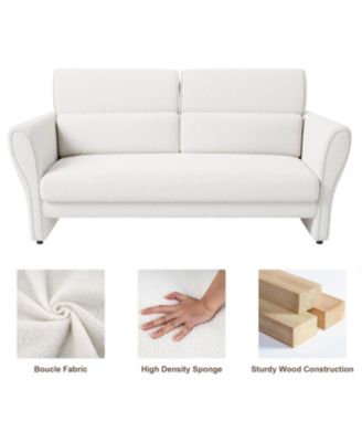 Two Seat Modern Boucle Accent Chair Lounge Upholstered Comfy Single Sofa Living Bedroom Office