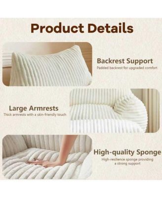 Ergonomic Corduroy Lounge Chair with Ottoman