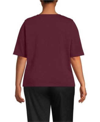 Plus Size Supima Jersey Half Sleeve Splitneck Shirt