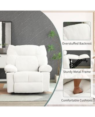 Swivel Power Recliner, Rocking Glider Chair with Massage & Heat