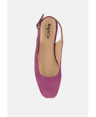 Rag and Co Womens Sozani Real Soft Leather Slingback Flats