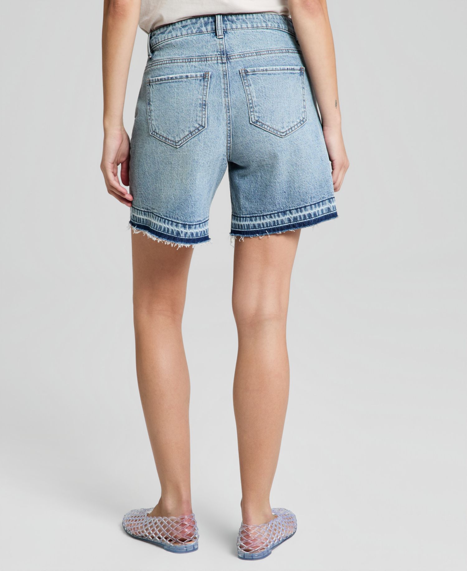 Women's High Rise Embroidered Denim Shorts