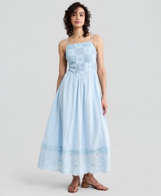 Women's Cotton Patchwork Top Maxi Dress