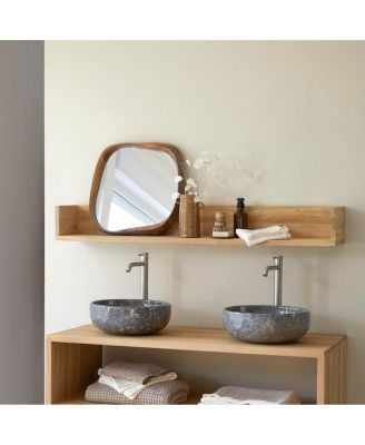 Teak Wood Bathroom Shelf Arty