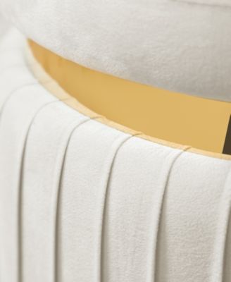 Raphael 15" Wood Upholstered Round Ottoman