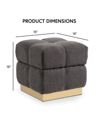 Soren 18" Wood Boucle Storage Ottoman