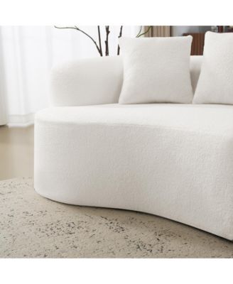 Streamdale Curved Teddy Velvet Sofa - Compact 4 Seater