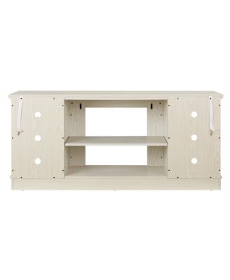 Mantel Stone TV Media Stand with Faux Stacked Stone Surround