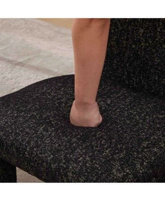 Modern Chenille Dining Chair Set of 4, Armless Curved Back Accent Chairs