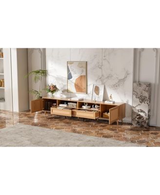Rattan TV Stand for TVs up to 90", Modern Farmhouse Media Console