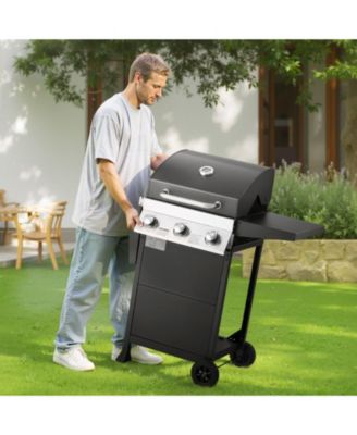 3-Burner Propane Gas Grill with 338 Sq. In. Cooking Area, 36,000 BTU, Foldable Side Shelves