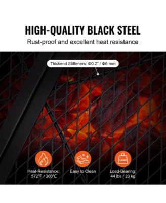 36 Inch Foldable Fire Pit Grill Grate, Heavy Duty Steel Campfire Cooking Grid with Handles