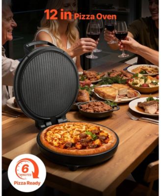 12 Inch Electric Pizza Oven, 1200W Pizza Maker with Nonstick Plate and Adjustable Temperature