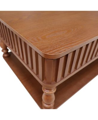 Vintage Lift Top Coffee Table - Solid Wood, Tool-Free Assembly
