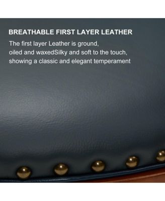 Cow Leather Swivel Bar Stool with Backs