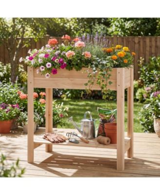 Raised Garden Bed with Legs and Extra Storage Space