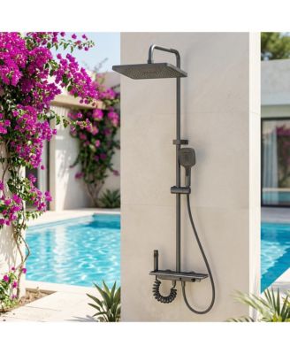 3-Spray Shower Faucet 2.5 GPM with Piano Button Control, LED Temperature Display and Ambient Light