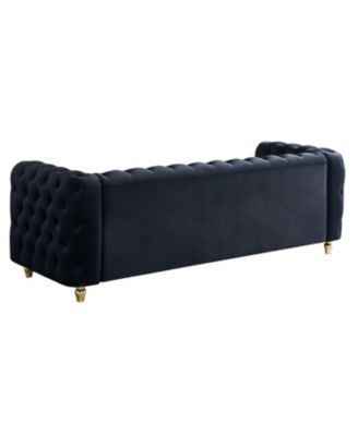 86" Modern Tufted Sofa with Toss Pillows