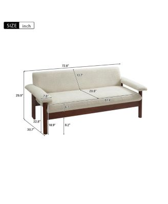 Modern Loveseat Sofa 2 Seater Couch with Armrest Pillows