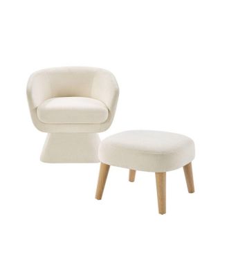 Lazy Chair with Ottoman, Modern Lounge Accent Chair, Upholstered Sofa Chair