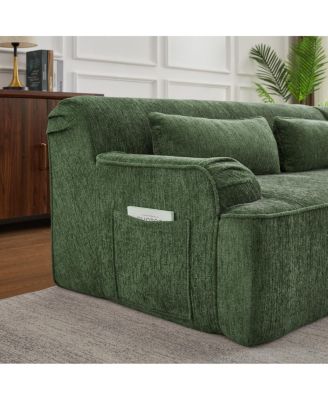  Chenille L-Shape Luxury Sectional Sofa, Minimalist Design, Comfy Sleeper Couch