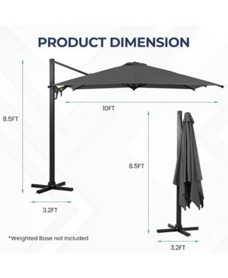 6.5 x 10 Ft Rectangular Patio Umbrella with Crank & Tilt (No Base)