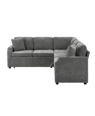 Sectional Sofa Bed L-Shape Sleeper with Hidden Storage