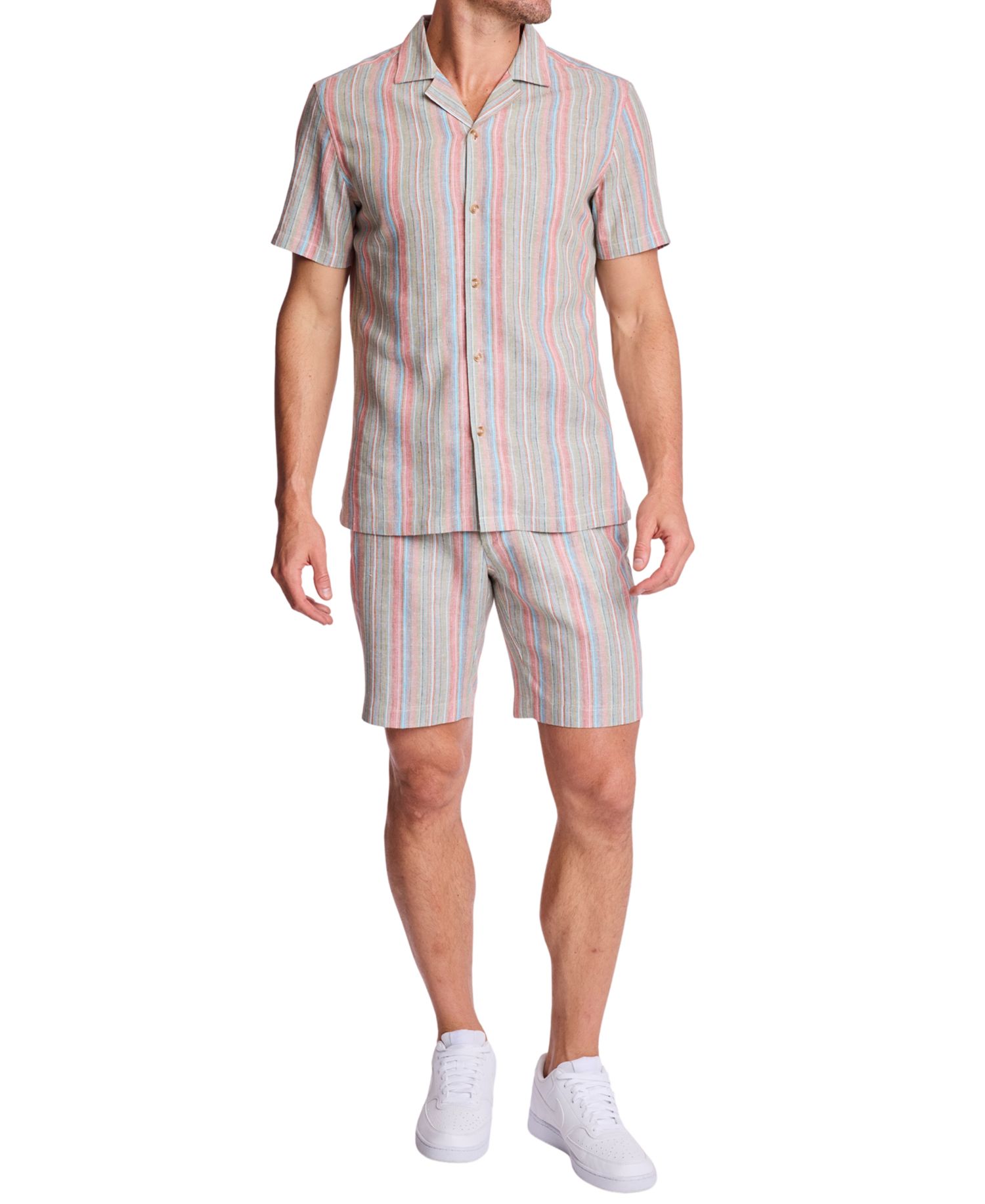 Men's Striped Slim-Fit Shorts